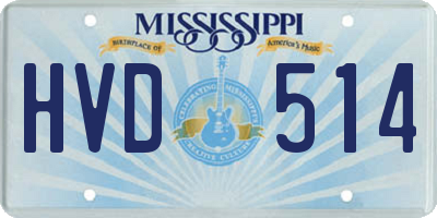 MS license plate HVD514