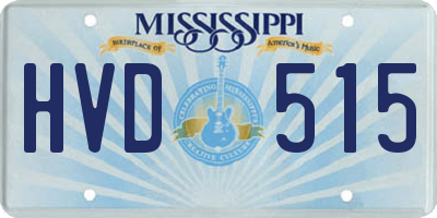 MS license plate HVD515