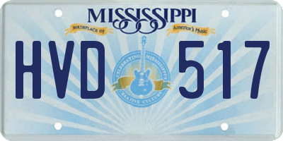 MS license plate HVD517