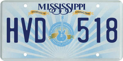 MS license plate HVD518