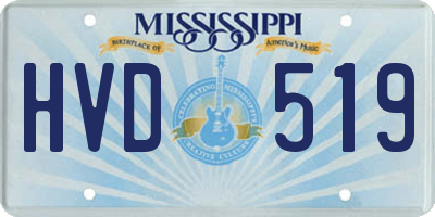 MS license plate HVD519
