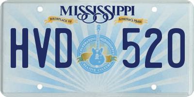 MS license plate HVD520