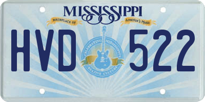 MS license plate HVD522