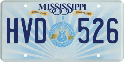 MS license plate HVD526