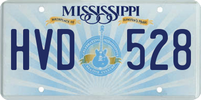 MS license plate HVD528