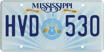 MS license plate HVD530