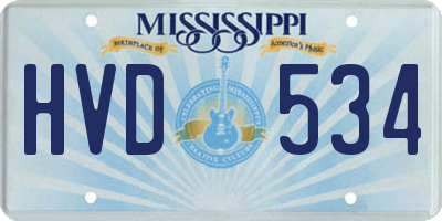 MS license plate HVD534