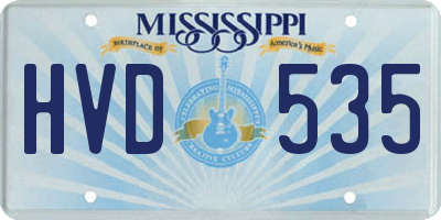 MS license plate HVD535