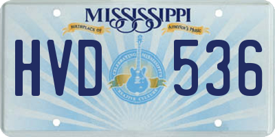 MS license plate HVD536