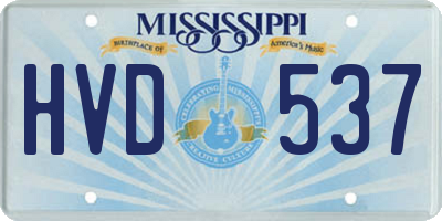 MS license plate HVD537