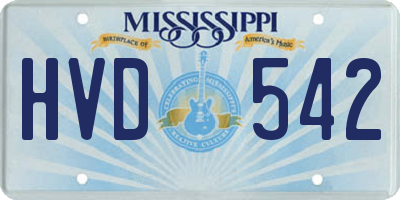 MS license plate HVD542