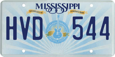 MS license plate HVD544