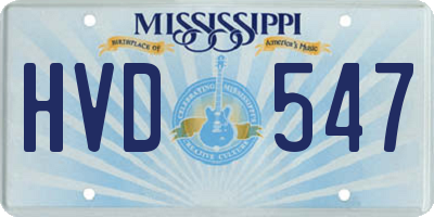 MS license plate HVD547