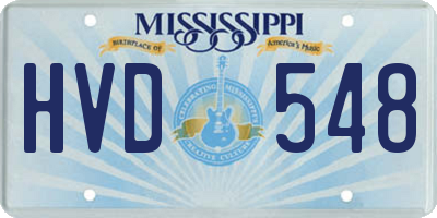 MS license plate HVD548