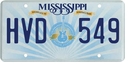 MS license plate HVD549