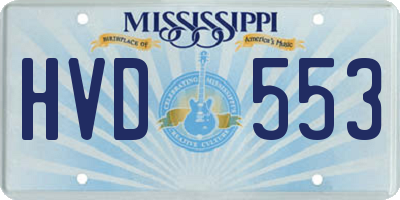 MS license plate HVD553