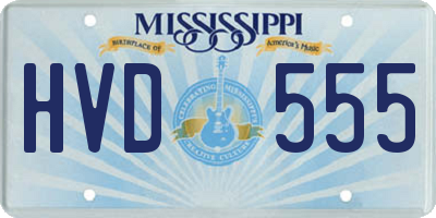 MS license plate HVD555