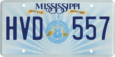 MS license plate HVD557