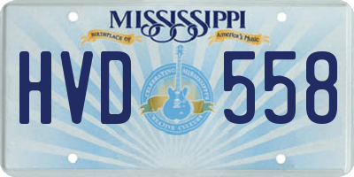 MS license plate HVD558