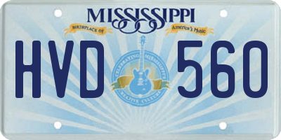 MS license plate HVD560