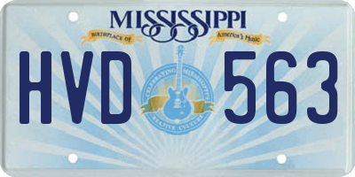 MS license plate HVD563