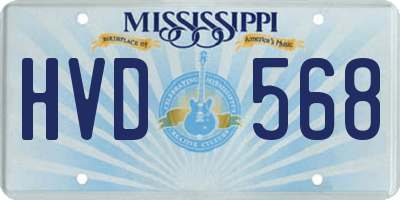 MS license plate HVD568