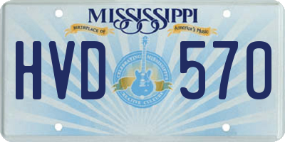 MS license plate HVD570