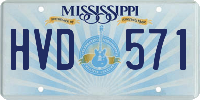 MS license plate HVD571
