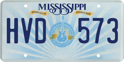 MS license plate HVD573
