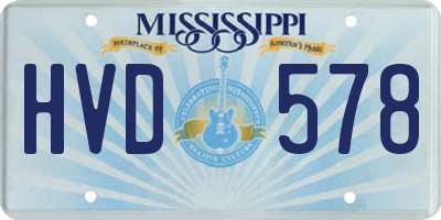 MS license plate HVD578