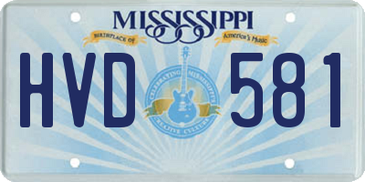MS license plate HVD581