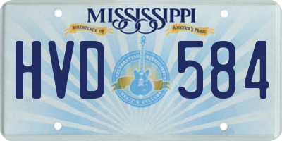 MS license plate HVD584