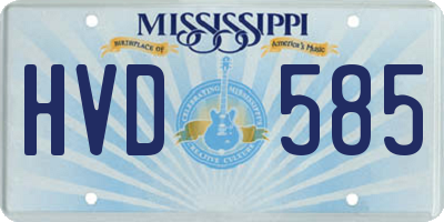 MS license plate HVD585