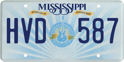 MS license plate HVD587