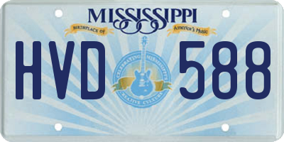 MS license plate HVD588