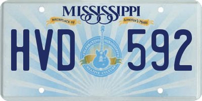MS license plate HVD592