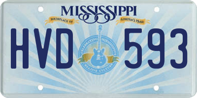 MS license plate HVD593