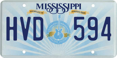 MS license plate HVD594