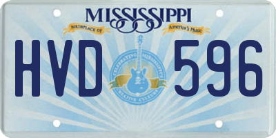 MS license plate HVD596