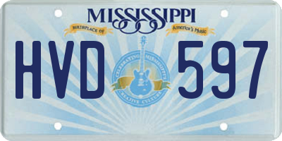 MS license plate HVD597