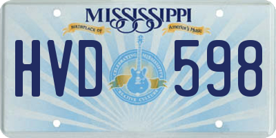 MS license plate HVD598