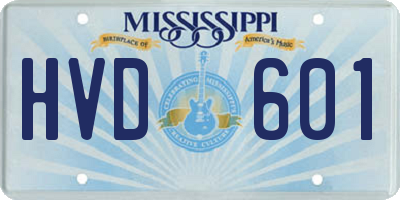 MS license plate HVD601