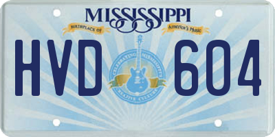 MS license plate HVD604