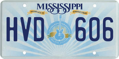 MS license plate HVD606