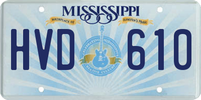 MS license plate HVD610