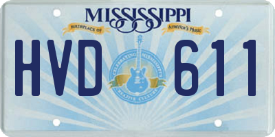MS license plate HVD611