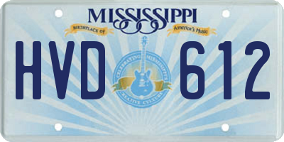 MS license plate HVD612