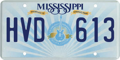 MS license plate HVD613