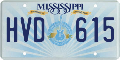 MS license plate HVD615