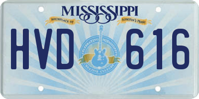 MS license plate HVD616